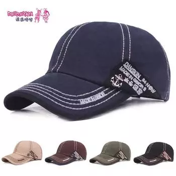 Бейсболка мужская вышитая кепка с утиным язычком весна-осень хлопковая кепка от солнца кепка с утиным язычком Ms. Шляпа M56-58cm тёмно-синий