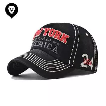 Бейсболка NEW YOEK из хлопка с крупной вышивкой для мужчин и женщин, для активного отдыха, индивидуальная кепка America Adjustable