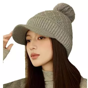 Бейсболка Pearl женская защитная вязаная шапка теплая шапка чёрный