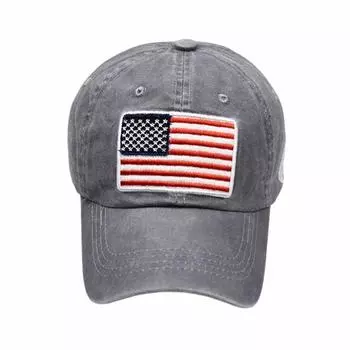 Бейсболка с американским флагом и регулируемым ремешком с пряжкой, вентилируемая, регулируемая, с американским флагом