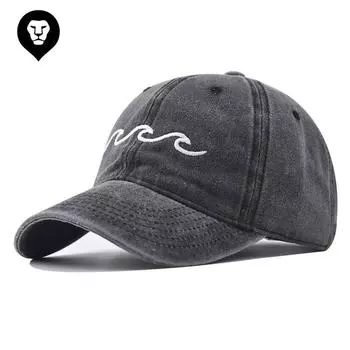 Бейсболка с большой волной из хлопка, новая, персонализированная вышитая кепка на все времена Adjustable