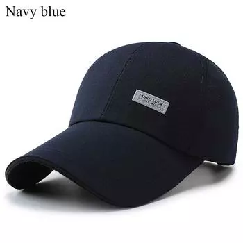 Бейсболка с длинным козырьком, однотонная, модная папина шляпа, для отдыха на открытом воздухе темно-синий