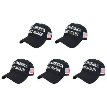 Бейсболка с флагом США Трампа 2024 года «Сделаем Америку снова великой» для женщин и мужчин (черный)