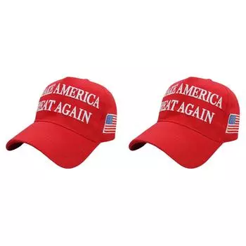 Бейсболка с флагом США Трампа 2024 года «Сделаем Америку снова великой» для женщин и мужчин (красный)