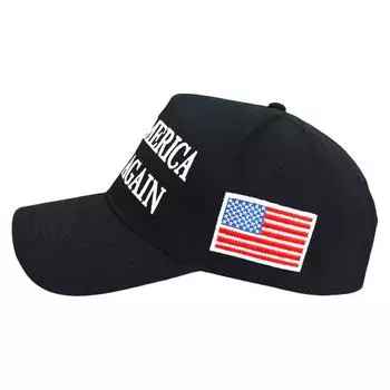 Бейсболка с флагом США Трампа 2024 года «Сделаем Америку снова великой» для женщин и мужчин (черный)