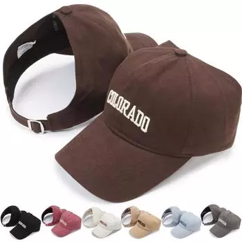 Бейсболка с хвостиком Dew Женская вышитая буква Кепка Пустая верхняя кепка коричневый