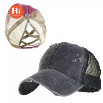 Бейсболка с хвостиком, кроссовки европейского и американского производства, новые шляпы, потертые джинсы и старые спортивные кепки для женщин