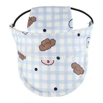 Бейсболка с изображением питомца и отверстиями для ушей, шляпа от солнца для собак на открытом воздухе с регулируемыми ремнями, козырек с защитой от ультрафиолета для маленьких и средних собак и кошек S синий