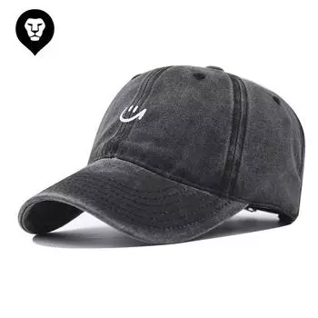 Бейсболка с изображением смайлика из хлопка, новая, персонализированная вышитая кепка на все времена Adjustable