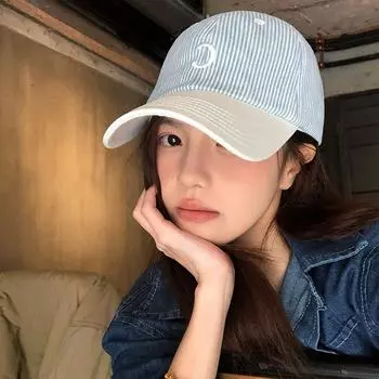 Бейсболка с надписью «Письмо» в полоску, шляпа от солнца, модная вышитая бейсболка для девочек