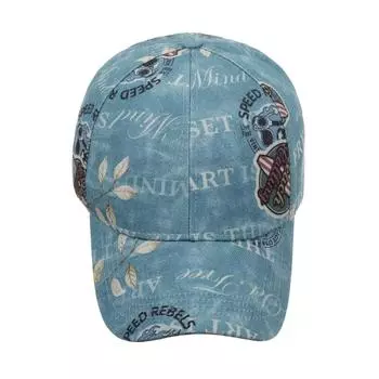 Бейсболка с нейтральным буквенным принтом для улицы, шляпа от солнца Adjustable синий