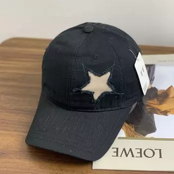 Бейсболка с пятиконечной звездой в стиле ретро, женское лицо, маленькая летняя, большая окружность головы, тонкая, дышащая, универсальная кепка M56-58cm оранжевый