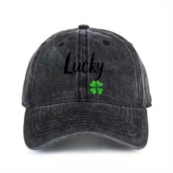Бейсболка с принтом «Клевер на удачу» для мужчин и женщин, простой дизайн, повседневная кепка с утиным козырьком