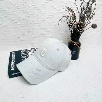 Бейсболка с вышитой джинсовой буквой C, детская, весна и осень, знаменитость из Интернета, универсальная, загнутая козырек, кепка бренда Tide M56-58cm темно-синий