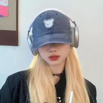 Бейсболка с вышитым медведем для детей, для лета, для студентов, для улицы, универсальная, модная, для мужчин Adjustable хаки