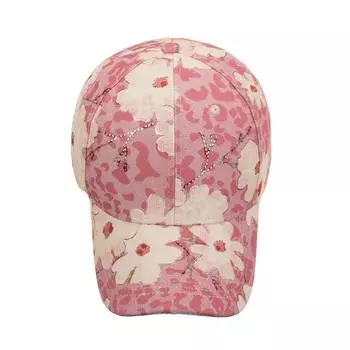 Бейсболка с вышитым золотыми нитями цветочным кружевом и летним козырьком Adjustable розовый