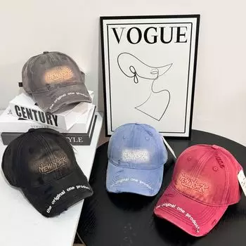 Бейсболка с вышитыми буквами для улицы, женская, весенняя, новая, модная, брендовая, универсальная, солнцезащитная, бейсболка для мужчин M56-58cm чёрный