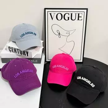 Бейсболка с вышитыми буквами и мягким верхом, женская, весна-осень, новая, повседневная, универсальная, солнцезащитная, мужская, прилив M56-58cm чёрный