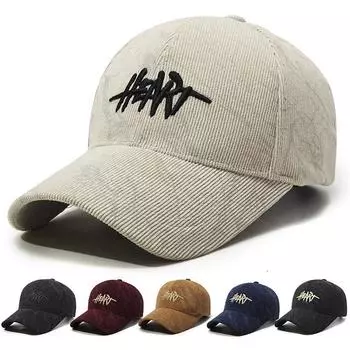 Бейсболка с вышитыми буквами Женская зимняя кепка Мужская вельветовая шляпа от солнца бежевый