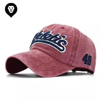 Бейсболка с вышитыми крупными буквами. Высококачественная шляпа от солнца из чистого хлопка. Выстиранная и состаренная бейсболка с покрытием. Adjustable