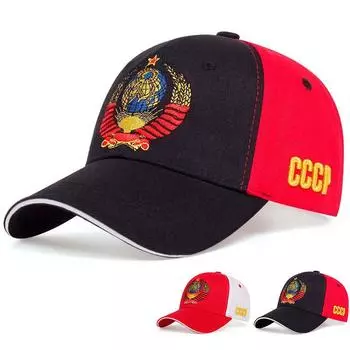 Бейсболка с вышивкой CCCP и российским значком, унисекс, хлопковая, регулируемая, модная, мужская, тактическая, кепка для гольфа, кепка Gorras чёрный