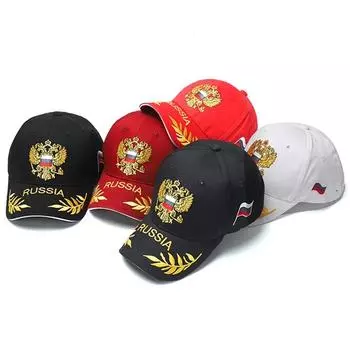 Бейсболка с вышивкой Государственного герба России, мужская хлопковая регулируемая модная бейсболка, женская новая шляпа для папы, спортивная кепка вино красного