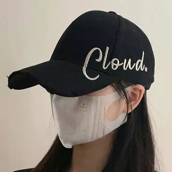 Бейсболка с вышивкой из хлопка большого размера, солнцезащитная шляпа, весенняя рваная кепка для мужчин чёрный