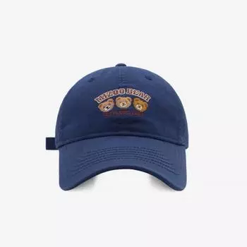 Бейсболка с вышивкой медведя Женская Сладкая и Универсальная Спортивная Корейская Бейсболка Пара Студенческая Шапка с Открытым Лицом Adjustable