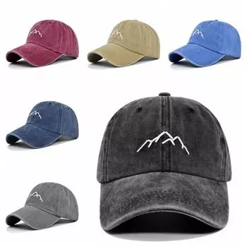 Бейсболка с вышивкой Mountain Range Mountain, стираная хлопковая кепка Snapback в стиле хип-хоп для активного отдыха красный