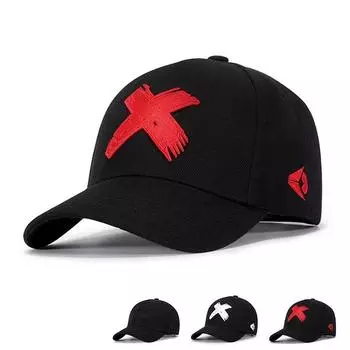 Бейсболка с вышивкой в виде буквы X, мужская хлопковая кепка для дальнобойщика, солнцезащитный козырек, пляжная кепка для пары, кепки Snapback, кепки в стиле хип-хоп чёрный