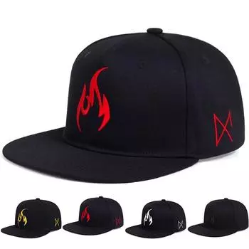 Бейсболка с вышивкой в виде пламени, регулируемая хлопковая кепка Snapback для мужчин и женщин, модные кепки в стиле хип-хоп, кепки для дальнобойщиков, спортивная повседневная кепка жёлтый/чёрный