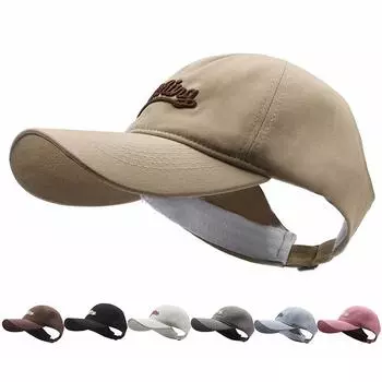 Бейсболка с высоким хвостом, женская летняя кепка для лица, солнцезащитный козырек для спорта на открытом воздухе, защита от солнца, пустая шляпа-цилиндр Adjustable небесно-голубой