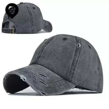 Бейсболка Шляпа с загнутыми полями Tide, сетчатая шляпа для активного отдыха на весну и лето Adjustable чёрный