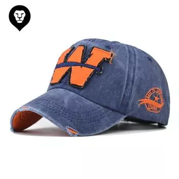 Бейсболка со старой буквой W из чистого хлопка, мужская и женская уличная четырехсезонная кепка для внешней торговли Adjustable