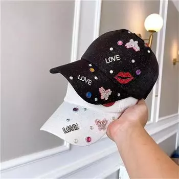 Бейсболка со стразами и блестками 2024 года для женщин, летняя кепка с козырьком для девочек Sanpback, кепка в стиле хип-хоп Gorras Casquette Bones rebound cap 55-59cm