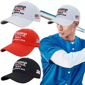 Бейсболка Трампа 2024 года, регулируемые кепки дальнобойщика, верните Америку, 3D-вышивка, кепка президента, флаг США для спорта на открытом воздухе чёрный