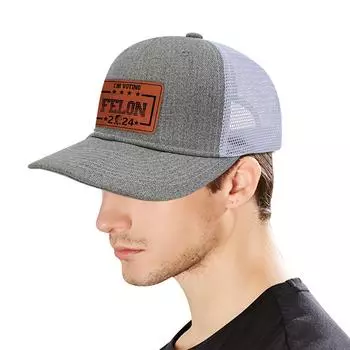 Бейсболка Трампа 2024 года с козырьком, дышащая политическая шляпа для папы для мужчин и женщин dark grey orange