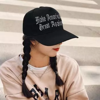 Бейсболка Трампа MAGA Never Surrender с вышитым американским флагом и длинными полями 2024 года для предвыборной кампании президента, митингов и вечеринок, унисекс-кепка чёрный