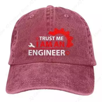 Бейсболка Trust Me I Am Engineer с красным логотипом, высококачественная потертая кепка Trucker Hat унисекс для мужчин, классический дизайн кепки Adjustable