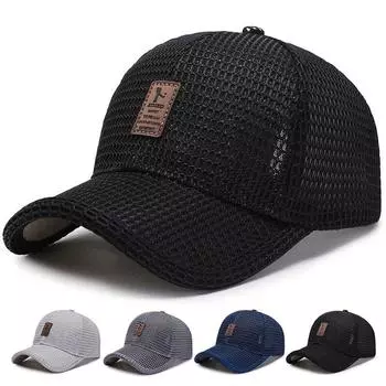 Бейсболка унисекс из сетки, уличная рэперская хип-хоп-шляпа, летние дышащие шляпы для активного отдыха, кепки Snapback чёрный