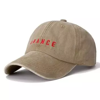 Бейсболка унисекс из вышитого хлопка Chance Letter Outdoor Casual Color Matching Shadowing Cap для женщин и мужчин 56cm-60cm хаки