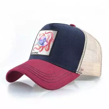 Бейсболка унисекс с нашивкой в виде осьминога для мужчин и женщин, четырехсезонная бейсболка Snapback, уличная дышащая повседневная спортивная кепка 56-59cm