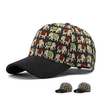 Бейсболка унисекс с твердым верхом и принтом чёрный