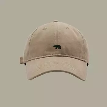 Бейсболка унисекс с вышитым рисунком медведя для мужчин и женщин из мягкого хлопка в стиле хип-хоп Snapback, унисекс, спортивная кепка для папы и водителя грузовика, солнцезащитный козырек хаки