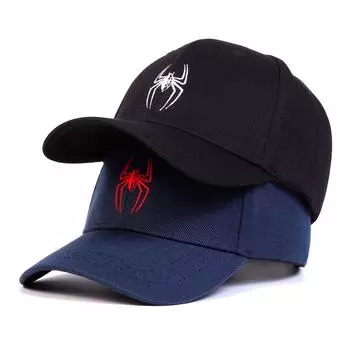 Бейсболка унисекс с вышивкой паука, регулируемая хлопковая кепка для папы, уличные кепки в стиле хип-хоп, женские шляпы, кепка дальнобойщика чёрный