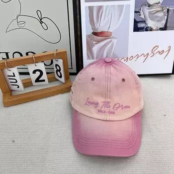 Бейсболка в американском стиле с постепенным изменением цвета и вышивкой букв, детская, с изображением лица, для небольшой пары, повседневная, универсальная, с мягким верхом S54-56cm