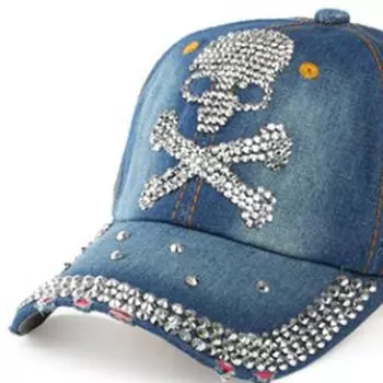 Бейсболка в ковбойском стиле с черепом и ромбами