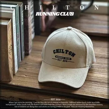 Бейсболка в стиле колледжа в стиле ретро с буквами вельветовая жесткая кепка для мужчин и женщин на осень и зиму с глубокими полями и загнутыми полями adjustable 54-59cm чёрный