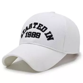 Бейсболка в стиле ретро «Начато в 1989 году»: Идеально подходит для отдыха и спорта белый