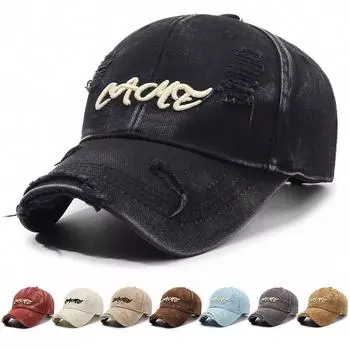 Бейсболка в стиле ретро с дырками для мужчин и женщин, кепка с буквами, весна-осень, парная шляпа чёрный